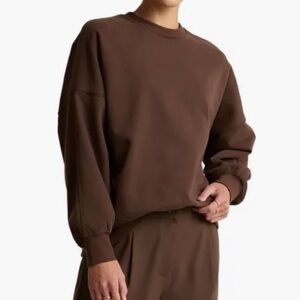 NWT - Beyond Yoga LuxeFleece oversized espresso solstice sweatshirt, small (4-6)